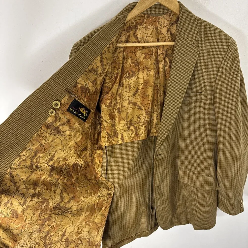 Vintage Glentex Tweed Wool Blazer 42 Houndstooth Eaton’s British Isles‎ Jacket